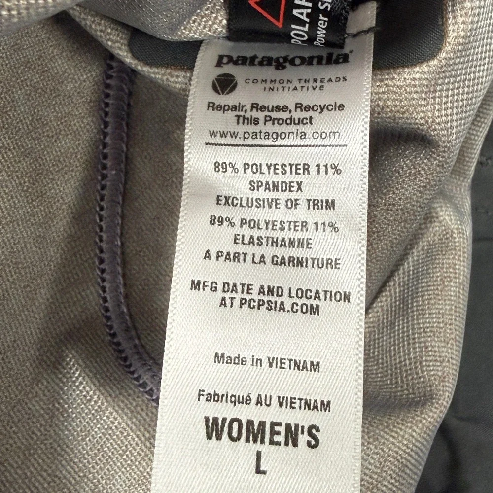 Patagonia Knifeblade Pullover Hoody Womens Large Polartec Softshell Gray Rain